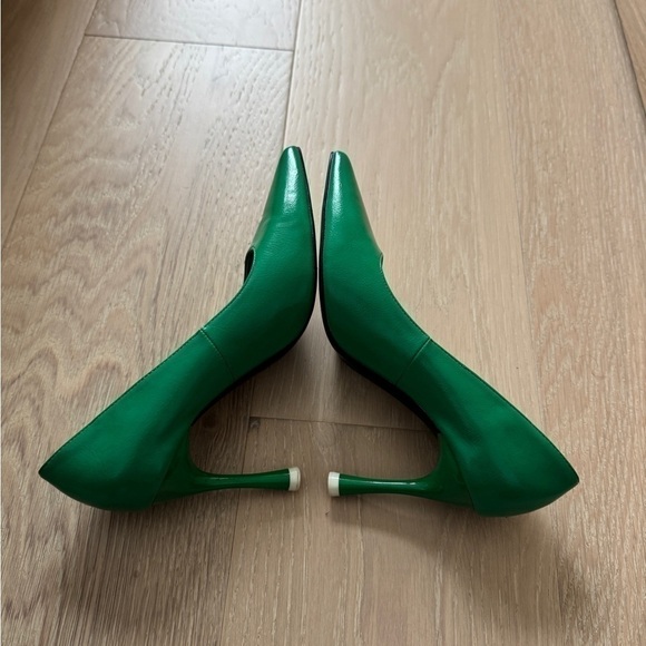 Zara Green Leather Heels - Picture 2 of 6